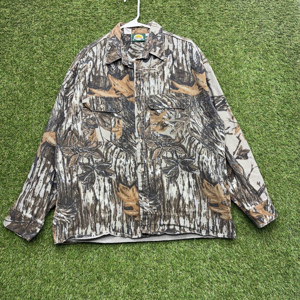Cabela's Shirt Mens Large Camouflage Realtree Button Up Outdoor Hunting USA